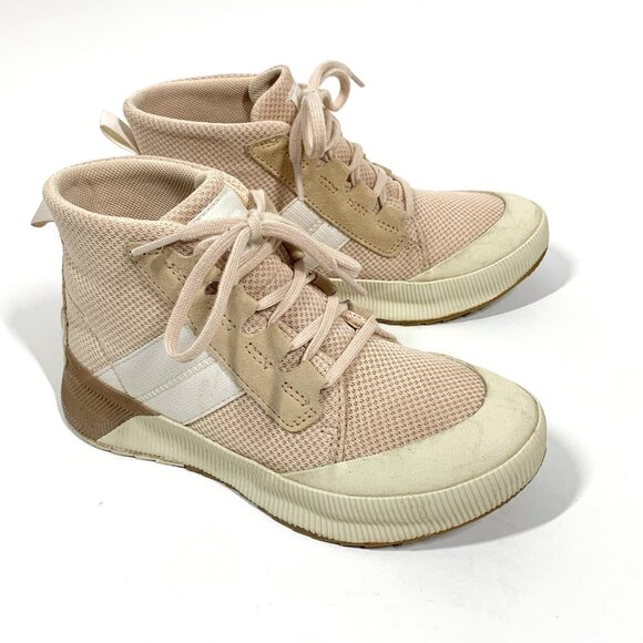 SOREL OUT N ABOUT III MID SNEAKER WOMEN SZ 7 NOVA SAND - Picture 1 of 10